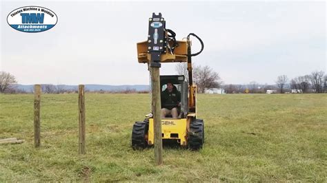 youtube skid steer post driver|skid steer post driver for sale.